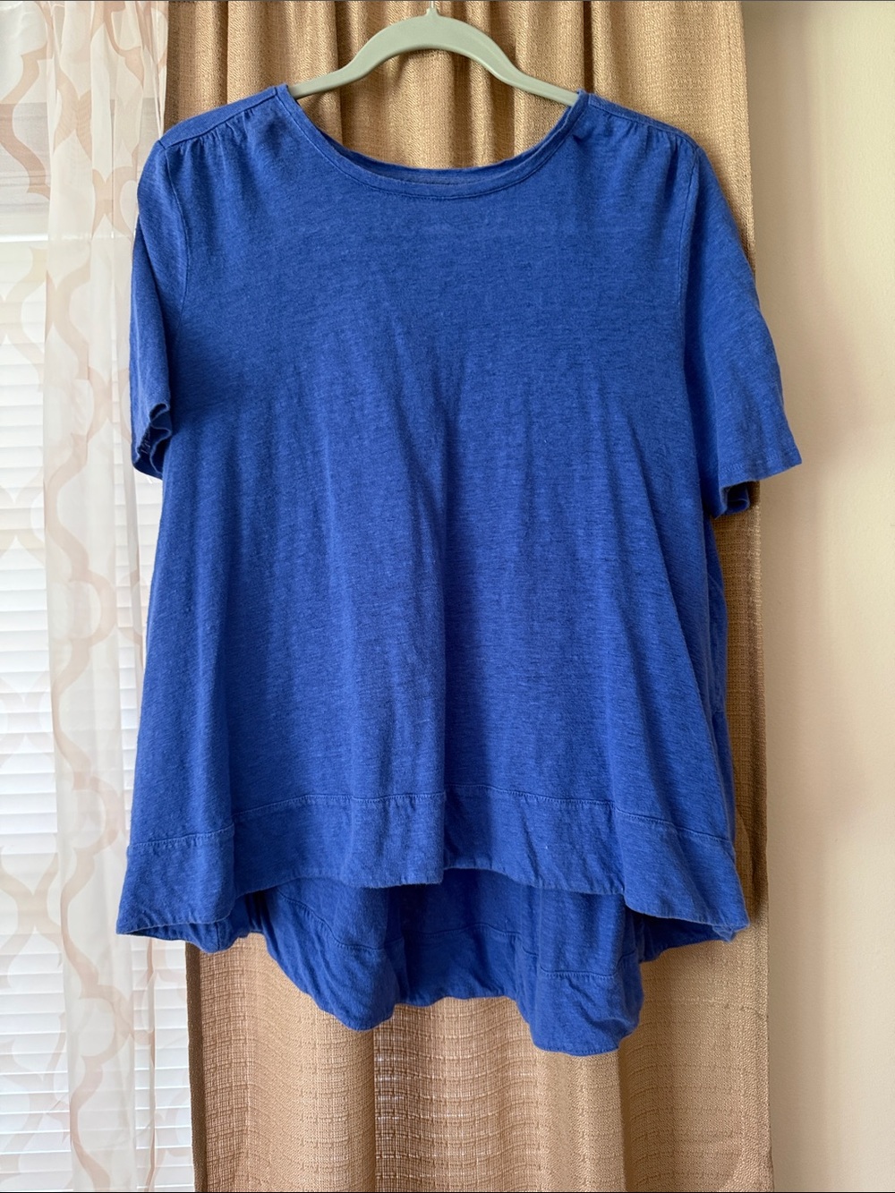 Chico's Royal Blue Short-Sleeve High-Low Tee
